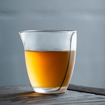 瓷牌茗水墨琉璃公道杯高檔玻璃加厚耐熱公杯210ml日式茶具分茶杯