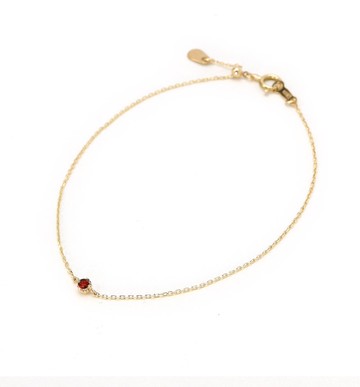 1月誕生石 K10 單顆石榴石手鍊 ~Petela~ (可換 K18)