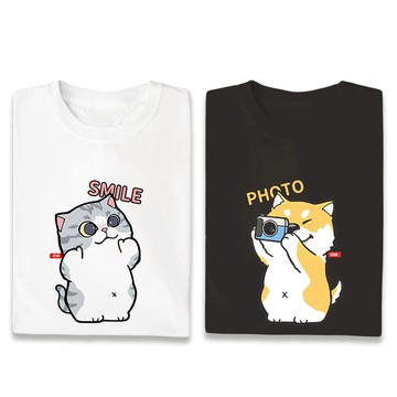 JZ TEE 貓咪&柴犬-拍照 印花短袖T恤