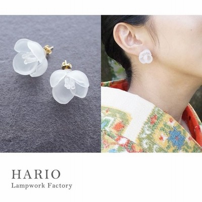 ハリオランプワークファクトリー Lwf ピアス ツバキ エフ Hario Lampwork Factory ガラス アクセサリー 透明感 通販 Lineポイント最大0 5 Get Lineショッピング