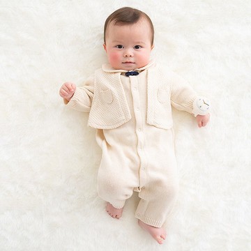 [新品上市!!] Y-1386b 100%有機棉針織兩用背心連身裙，適合身高50-60cm，日本製造