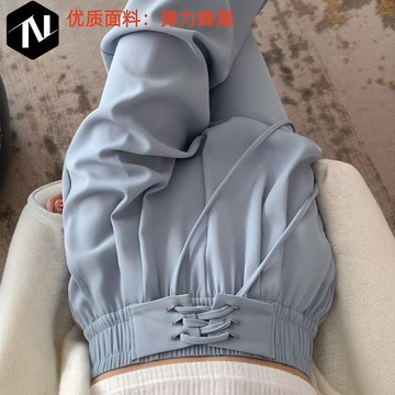 【Nico】🔥四季熱銷 有熱銷【定製-100件起做】定製21塊  可退換清貨價18塊1000件左右 鬆緊繩長褲 寬褲