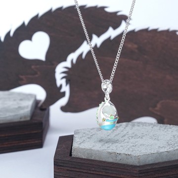 lian crystal rhinestone x Adorns 925純銀吊咀系列 - 籃色BB鞋