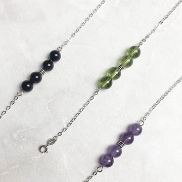 |星座系列|7~9月 紫水晶 橄欖石 黑曜石 (S925x手鍊x手工製作)