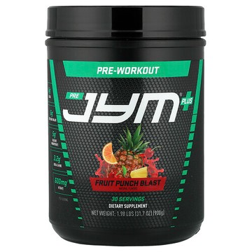 JYM Supplement Science, Pre JYM® Plus, Pre-Workout, Fruit Punch Blast, 1.98 lbs (900 g)