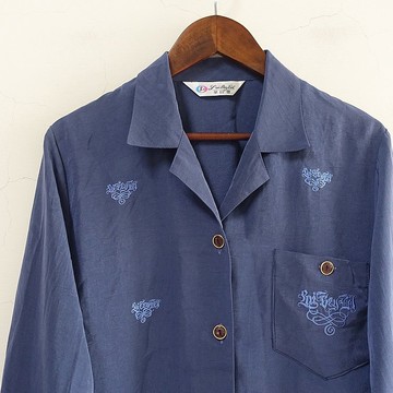 │Slowly│刺繡文字/古著襯衫 │vintage.復古.文藝
