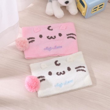 童羽毛刺繡麻吉貓碰碰圍脖-顏色隨機出貨