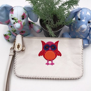 立體刺繡布貼紙 - 貓頭鷹杏眼圓睜