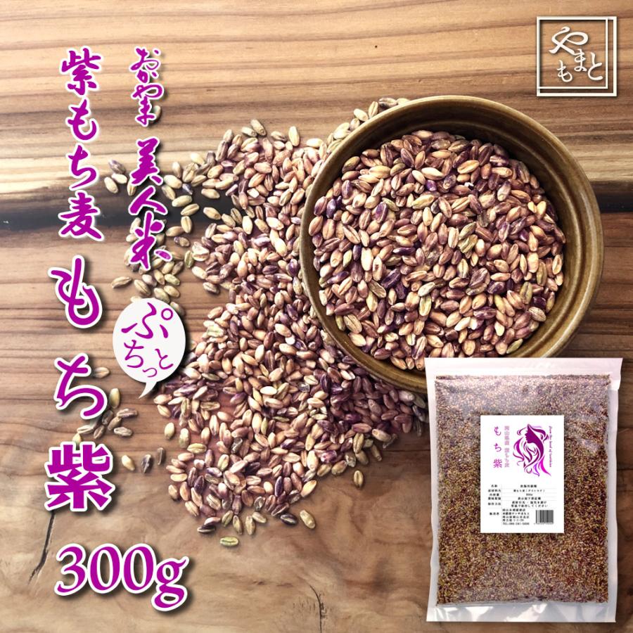 紫もち麦 300g 雑穀 令和5年 岡山県産 ダイシモチ 送料無料 安い お試し ポイント消化 ぽっきり メール便