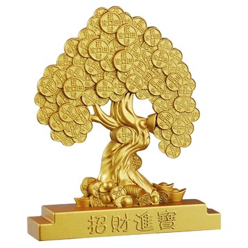 芙詩雅 創意擺件發財樹  金色  7.5 x 2 x 9cm