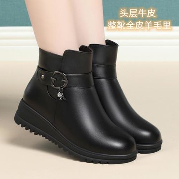 冬季蜘蛛王平跟媽媽鞋軟底女靴