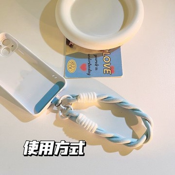 【新品】手機吊繩網紅ins多巴胺編織手機掛繩短款掛件鑰匙扣通用diy手提吊墜腕帶式 手機掛繩短 手機短繩 手機掛繩手機繩