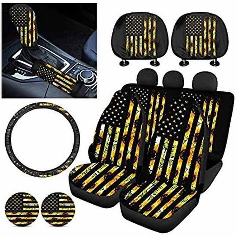 Xyzcando ひまわり アメリカ国旗 カーシートカバーセット 車のギアシフトノブハンドブレーキカバー付き 女性用車用ヘッドレストカバー ハンドルカ 通販 Lineポイント最大0 5 Get Lineショッピング