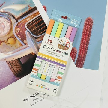 筆樂 DPF5883 柴語錄 雙頭柔色 螢光筆 (6入)【APP滿額下單10%點數(單一帳號最高5000點)】1/31止