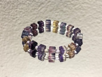 快速出貨天然螢石手鍊 方塊手鏈手鍊 瑩石 翡冷翠