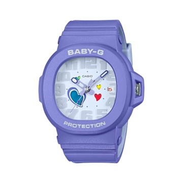 CASIO 卡西歐 BABY-G 迷人魅力 繽紛俏皮 突顯愛心錶款 紫_BGA-10-6A_42.1mm