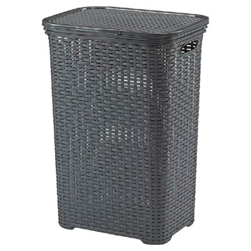 KELA Brasilia 洗衣籃附蓋 簡約風玩具收納籃  深灰色  長 43.5 x 寬 33.5 x 高 60 cm