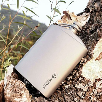 【台灣公司 可開發票】silverant/銀蟻純鈦酒壺戶外旅行便攜隨身鈦酒壺鈦酒瓶可刻字刻圖