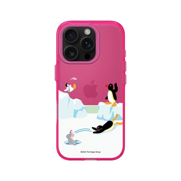 iPhone 16 Pro Clear 粉漾桃 - Pingu 企鵝家族 - 魚的接力賽