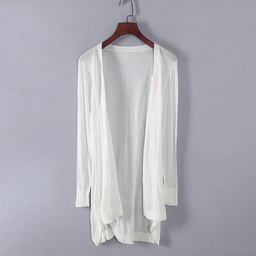 嬋品牌春夏裝專柜撤柜女裝白色時尚舒適紗質空調防曬外搭 76375