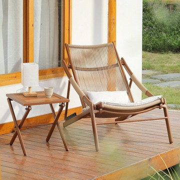 陽臺休閑折疊躺椅懶人沙發椅子午休藤椅庭院花園戶外桌椅 雙11全館免運