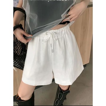 直筒休閑寬松短褲女2025夏季新款薄款胖mm顯瘦百搭時尚高腰闊腿褲