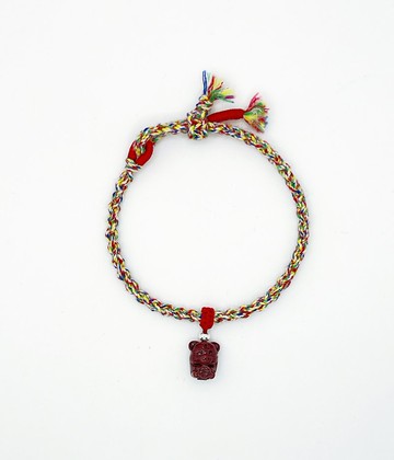 五色彩線福氣虎神硃砂招財手繩