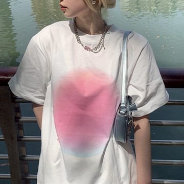 白色短袖t恤女寬松新款夏ins潮牌oversize設計感小眾半袖上衣