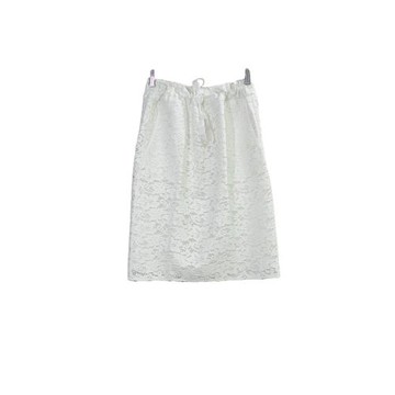 Maison Margiela MM1主線女士白色蕾絲涂層肌理裝置藝術短裙 IT40