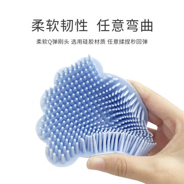 貝得力 嬰兒洗澡刷 去頭垢硅膠搓澡棉兒童沐浴搓泥寶寶洗頭神器