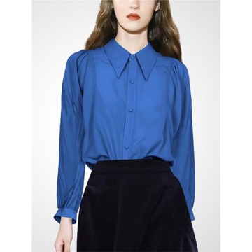 2025年秋季新款時尚優雅粉紅襯衫女高級感襯衣法式通勤職業上衣潮