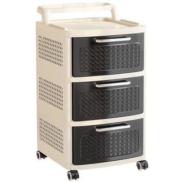 【LEZUN 樂尊】抽屜小推車帶輪可移動三層置物架