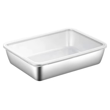 不鏽鋼保鮮盒 大號帶蓋 25cm x 20cm x 5cm 密封保鮮防漏 儲存加熱  1組  1個