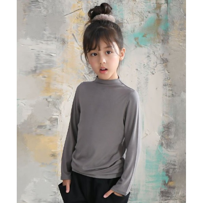 子供服Bee/コドモフクビー）無地タートルネック/キッズ グレー 通販 LINEポイント最大1.0%GET LINEショッピング