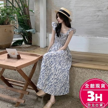 【梨卡】隔日到貨 女裝 洋裝 連身裙 長裙 夏天洋裝 法式洋裝 度假洋裝 碎花洋裝 氣質洋裝BR19079【現貨24H】