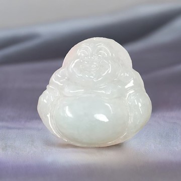 白翡翡翠彌勒佛 | 天然緬甸玉A貨翡翠 | 送禮