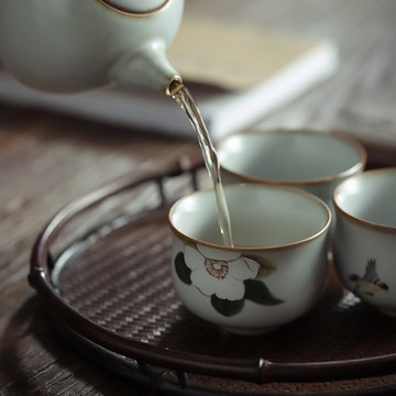 功夫茶杯單個陶瓷單杯主人杯個性聞香杯品茗杯小茶杯汝窯功夫茶杯