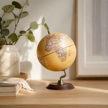 【暑期優惠】 SkyGlobe 10吋仿古木質底座立體地球儀(中英文對照)