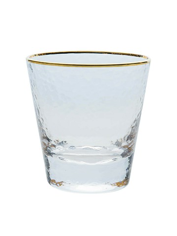 【200-80】網紅玻璃杯大容量茶杯金邊透明水杯套裝家用ins杯子錘