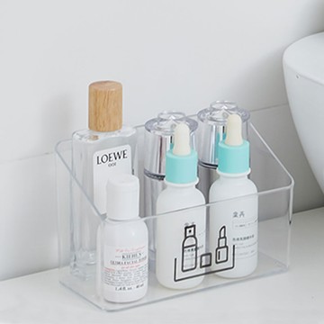 大款鏡櫃置物透明收納盒/分類置物盒-3入 透白