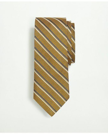 Brooks Brothers Men's Silk Striped Tie | Yellow | Size Regular