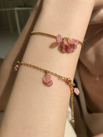 櫻花幼花字母 手鍊 樹脂 飾品 粉色