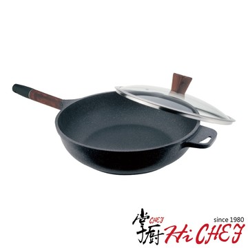 《掌廚HiCHEF》木柄輕量不沾鍋30CM(平底鍋)_電磁爐適用