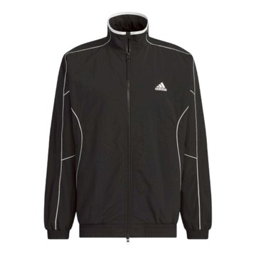 adidas Word Loose Fit Crinkled Nylon Woven Brushed Tricot Lined Jacket 'Black White'