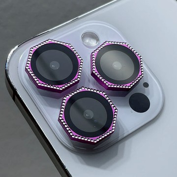 閃鑽八角螺紋 蘋果14promax鏡頭膜iPhone16攝像頭保護圈15單個13
