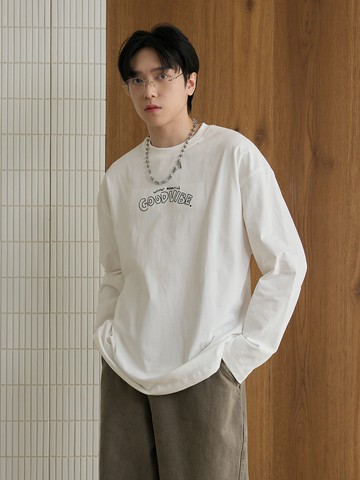 GOOD VIBE滑雪刺繡大學T