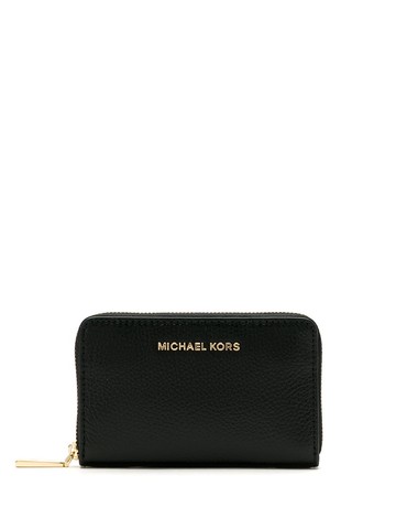 Michael Kors - pebble-leather zip-around wallet - women - Leather - One Size - Black