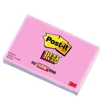 3M Post-it利貼狠黏便條紙/621S-2C5/50mmx38mm/粉紅/90張x2本/包