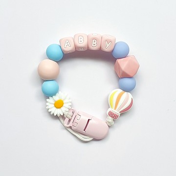 客製化 abby 雛菊 熱氣球 奶嘴鍊夾 / 客製化奶嘴鏈