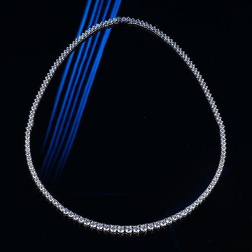 40分三爪漸變莫桑石項鏈女純銀輕奢小眾群鑲鉆超閃鎖骨鏈晚宴配飾